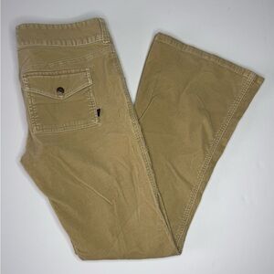 Abercrombie & Fitch Corduroy Cargo Flare Pants Womens 6 Tan Y2K Utility